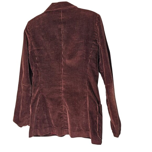 Patty Woodard Vintage Burgundy Corduroy Blazer Jacket With Notched Lapels‎ M - Picture 2 of 10